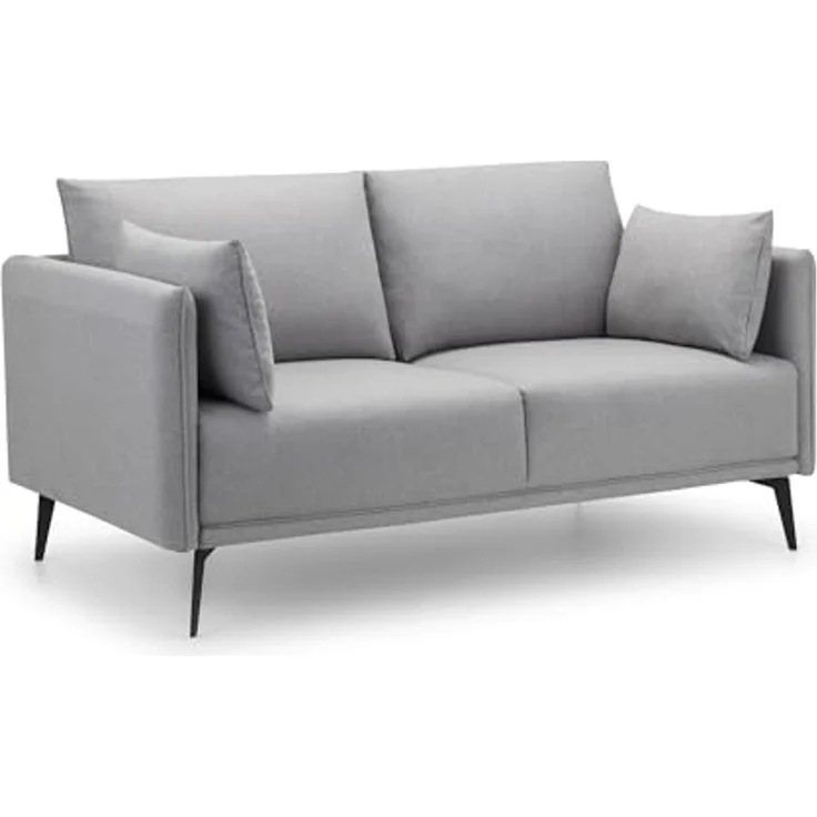 Julian Bowen Rohe 2-Sitzer-Sofa, Platingrau – Bild 4