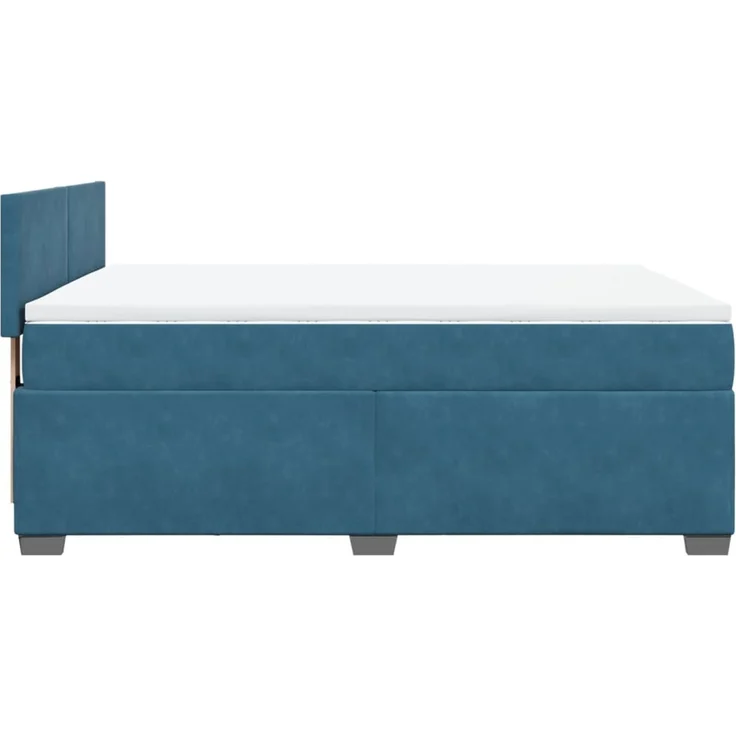 vidaXL Boxspringbett mit Matratze Blau 160x200 cm Samt 3288652 – Bild 7