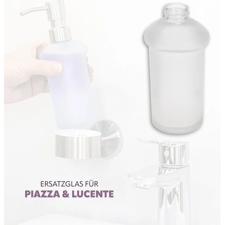 Bad-Serie PIAZZA & LUCENTE - Ersatz Seifenspenderglas, aus satiniertem Glas – Bild 2