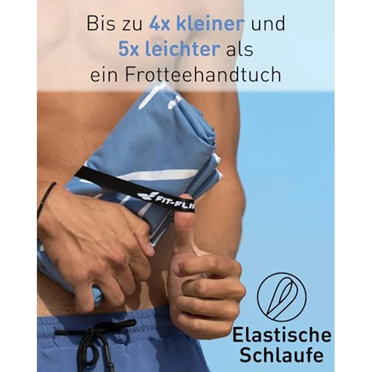 Fit-Flip Strandtuch XXL Mikrofaser leicht und schnelltrocknend, sandfrei und schmutzabweisend, 100% recycelte Materialien – Bild 5
