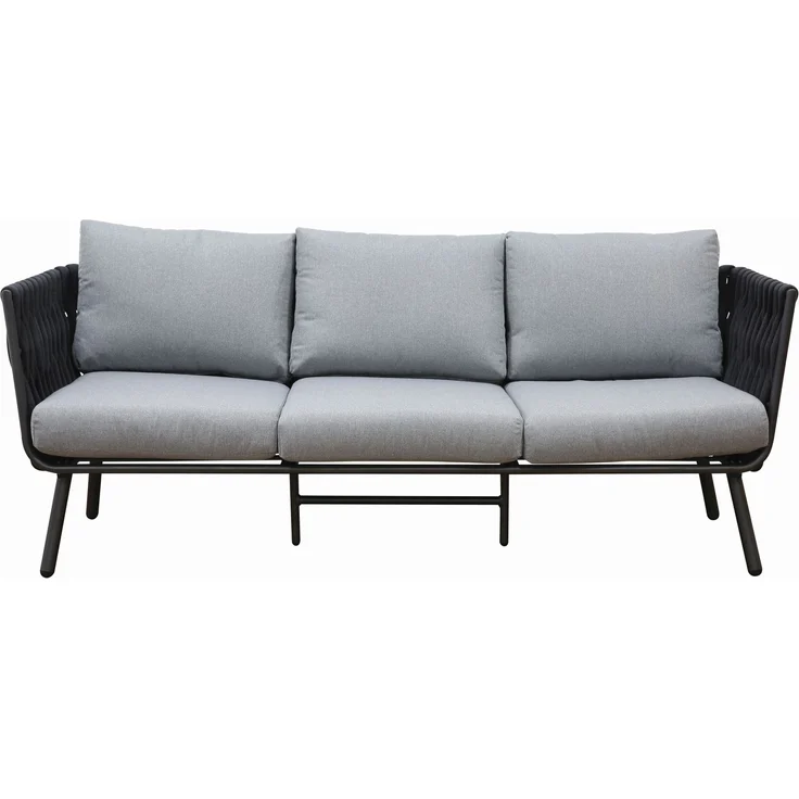 Gardissimo REANA Rope Alu Lounge Gartenmöbel Set Sitzgruppe schwarz Lana – Bild 6