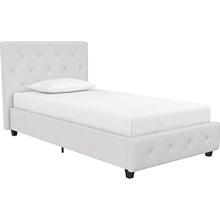 DHP Furniture Dakota Upholstered Platform Bed White Single – Bild 11