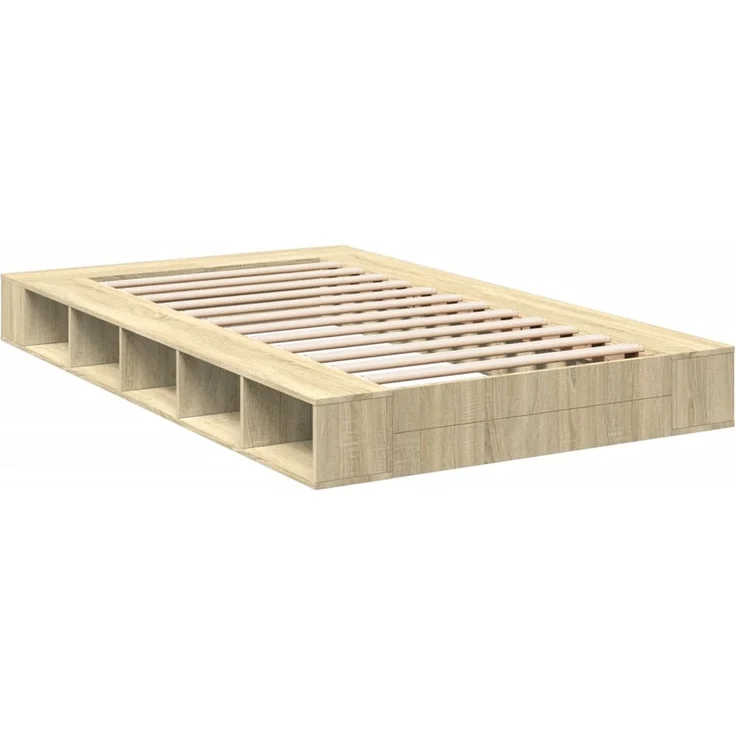 vidaXL Bettgestell Sonoma-Eiche 120x200 cm Holzwerkstoff 3280484 – Bild 6