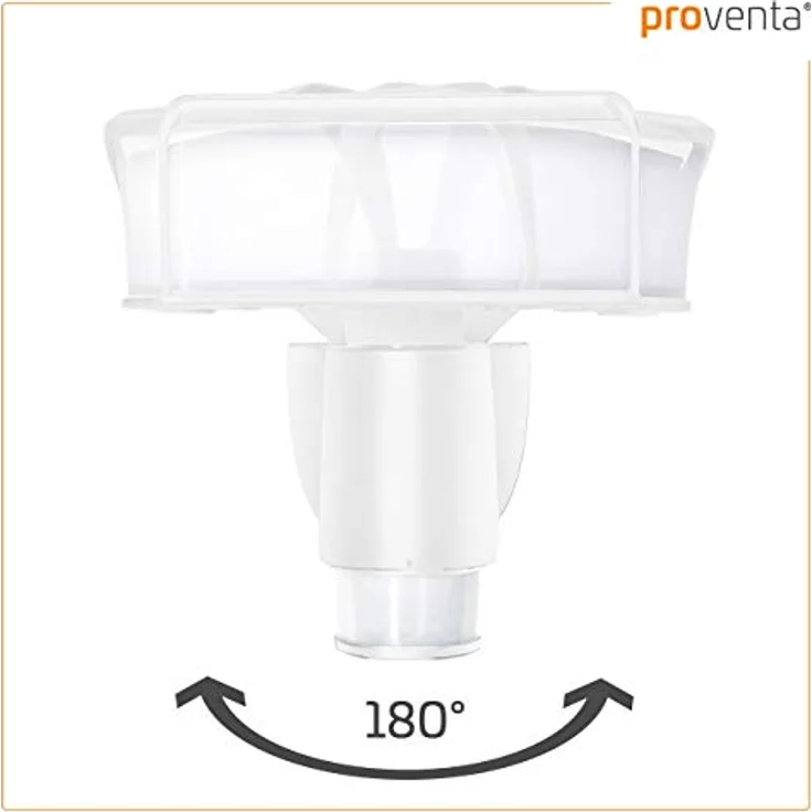 Proventa LED-Strahler mit automatischer Bewegungsverfolgung, 180° Schwenkbereich, 270° Bewegungsmelder, 4000K, 18W, 1200 Lm, IP44, weiß – Bild 3