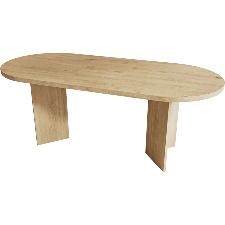 Esstisch 200 * 90 cm, geeignet für 6–8 Personen, Esstisch mit abgerundeten Ecken, verdickte Tischplatte, Esstisch im einfachen Stil, Eichenfarbe – Bild 9