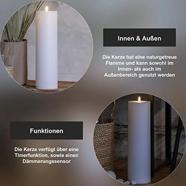 LED-Kerze Flamme Rak  Stimmungsvolles Licht für drinnen & draußen – Bild 3