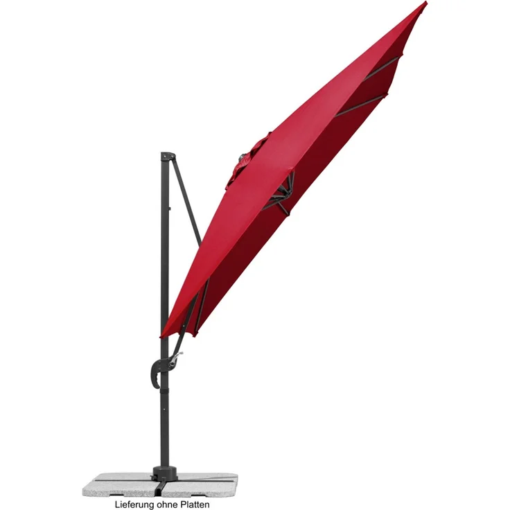 Sonnenschirm Rhodos Junior 270x270/8 quadratisch, ca. 270 x 270 cm rot – Bild 8
