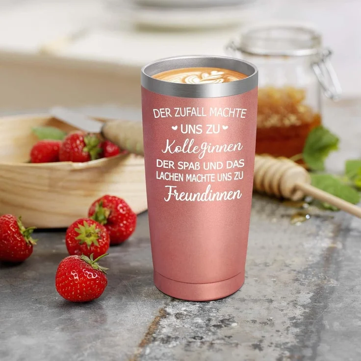 Livole Abschiedsgeschenk Kollegin 20oz Thermobecher mit Deckel und Strohhalm – Bild 2