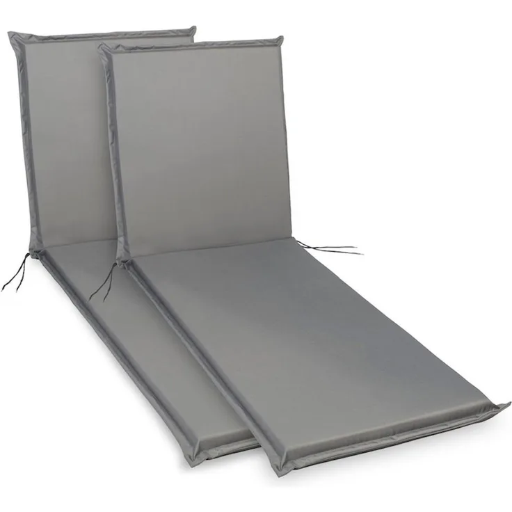 sunnypillow Liegenauflage 190 x 60 cm, 2 Stück Grau