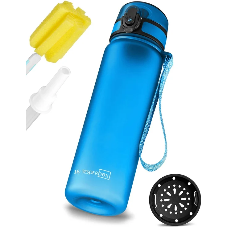 My Vesperbox® Trinkflasche Kinder [500ML] - Wasserflasche Kohlensäure Geeignet & Auslaufsicher - Water Bottle Kids - für Schule & Sport - Kinderflasche für Mädchen & Jungen - inkl. Ersatzdichtung
