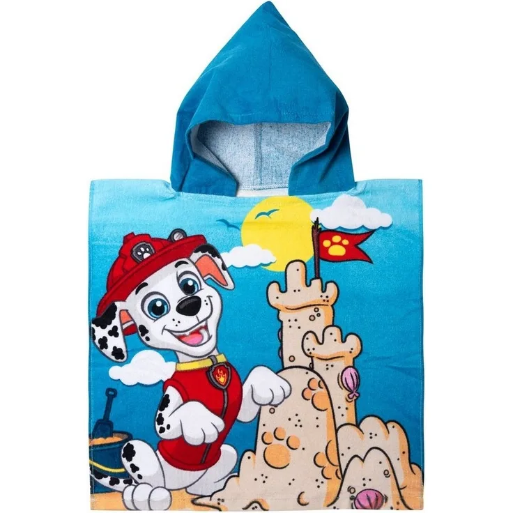 United Labels® Strandtücher Paw Patrol - Marshall und Sandburg - Badeponcho mit Kapuze