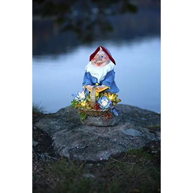 Solar Gartenzwerg ,Gnomy', LED, Dämmerungssensor, 5 LEDs, bunt, 22cm – Bild 3