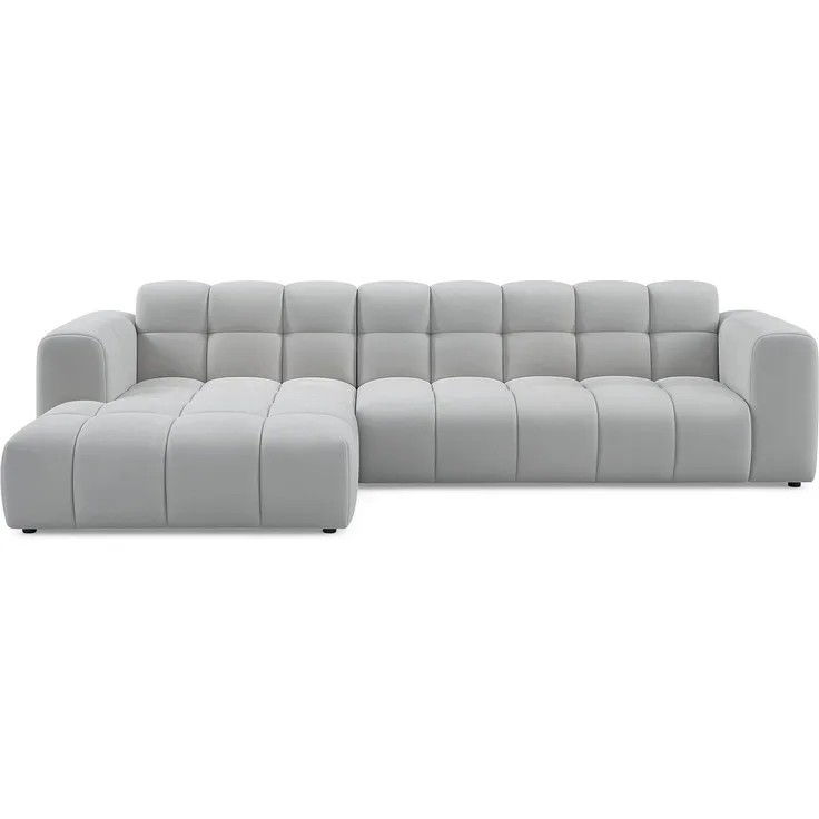 Selsey 'Boloon' Ecksofa L-Form, 3-Sitzer, links, Samt Hellgrau, 300 cm