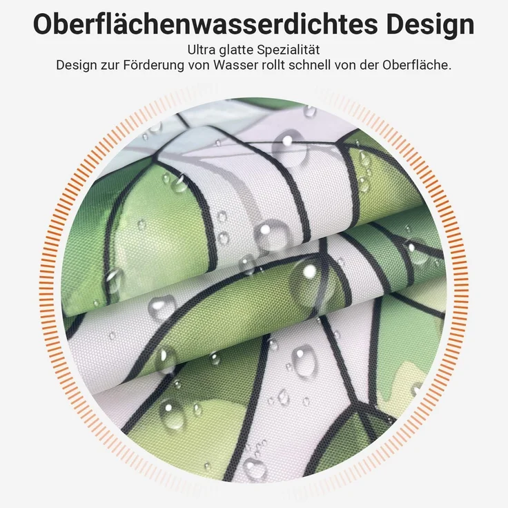 Duschvorhang 200x180cm grün Blätter Grüne Grasblume 200 x 180 cm – Bild 3