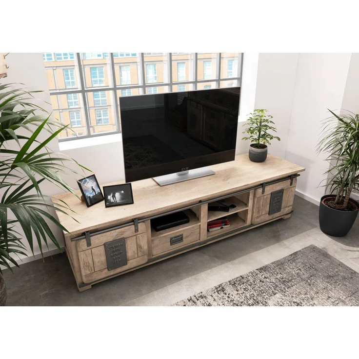 TV-Board Mango 200x55x50 whitewash lackiert RAILWAY #351 – Bild 2