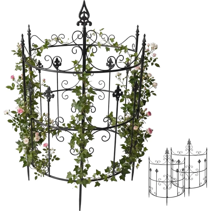Rankgitter HUGO 2er Set - 73 x 33 x 123 cm, Metall, Anthrazit | Rankhilfe Kletterpflanzen Gartendekoration – Bild 1