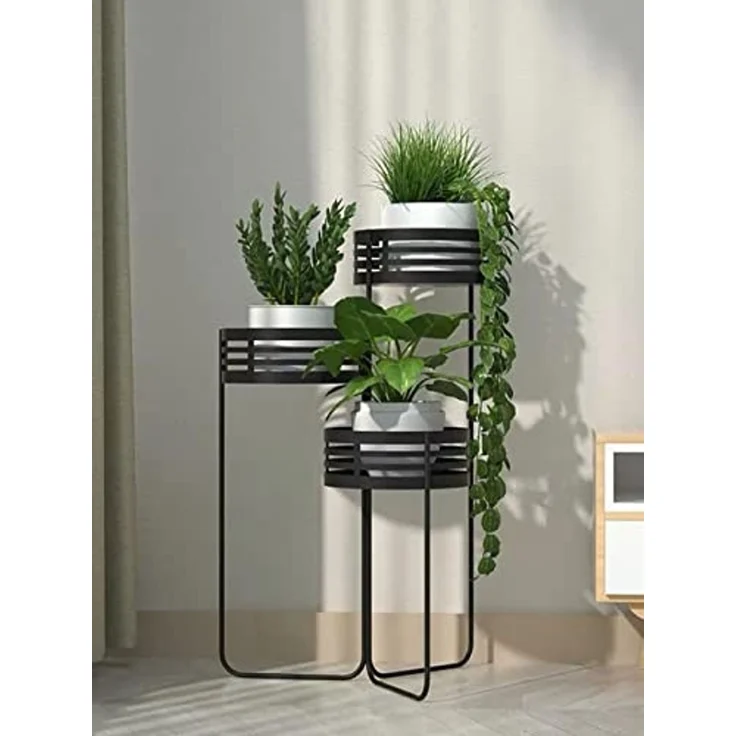 Kobolo Blumenständer Pflanzenständer Blumentreppe - schwarz - Metall (1 St) – Bild 5