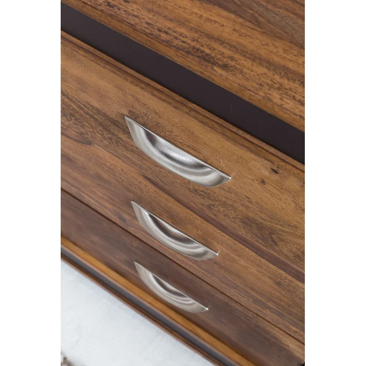 FINEBUY Sideboard FB46382 (160x44x80 cm Massivholz Kunstleder), Kommode Schubladen & Türen, Standschrank Anrichte – Bild 6