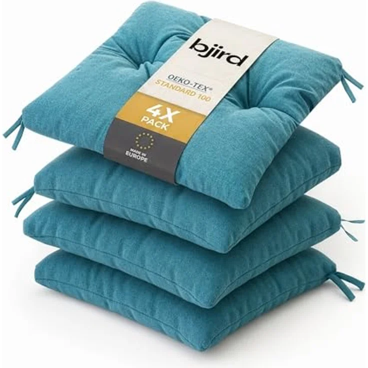 Bjird Stuhlkissen 45x45 cm - Wasserdichtes Gartenkissen für Stühle & Sessel, Wetterfest & Pflegeleicht - Dickes Sitzkissen 6 cm - Outdoor geeignet – Bild 2