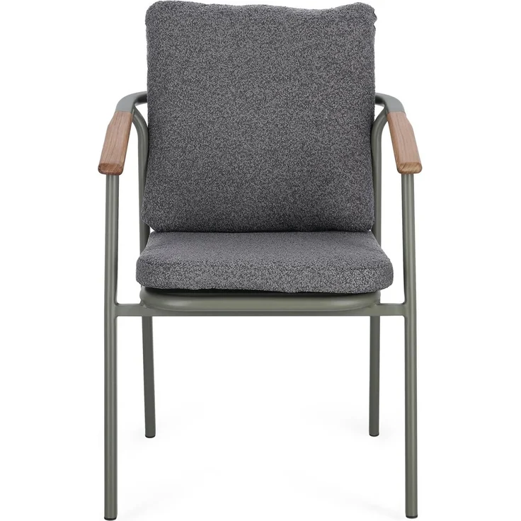 4er-Set Gartenstuhl Adilona - Aluminium Grün, Olefin-Stoff Anthrazit, mit Armlehnen – Bild 4