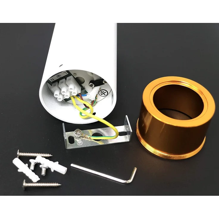 Deckenspots weiß D-70mm GU10 IP20 Röhre goldenes Auge – Bild 7