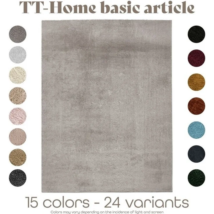 TT Home Teppich, Rechteckig, Höhe: 14 mm, Wohnzimmer Kurzflor Einfarbig Modernes Design Waschbar – Bild 4