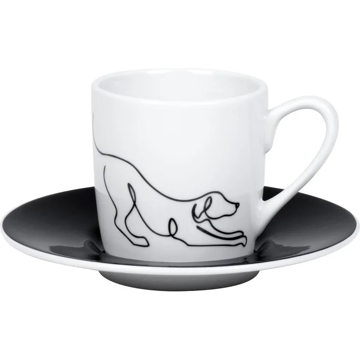 KÖNITZ 1150533017 Espressotasse Hommage à Picasso - Le Chien (Der Hund) 85 ml, Porzellan