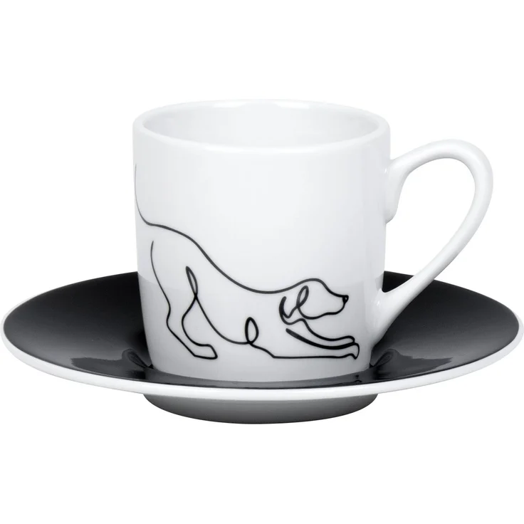 KÖNITZ 1150533017 Espressotasse Hommage à Picasso - Le Chien (Der Hund) 85 ml, Porzellan – Bild 1