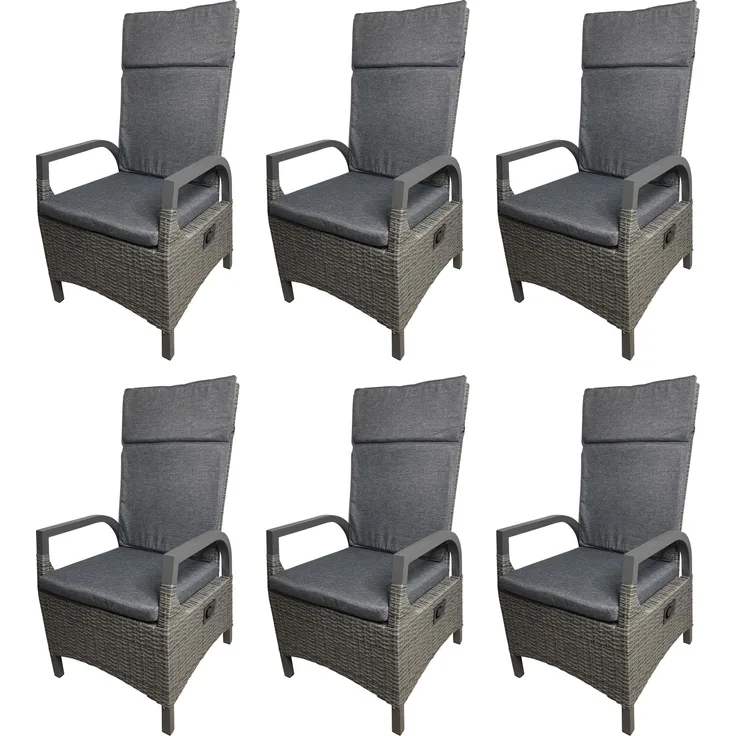 Gardissimo RIO Alu Polyrattan Loungesessel Dining Sessel verstellbare Lehne