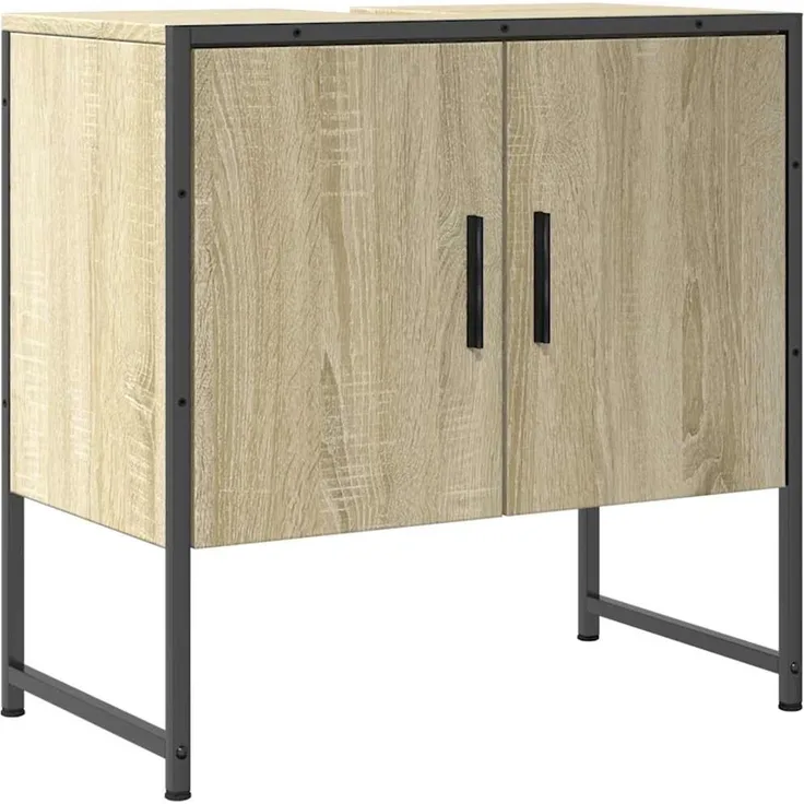 Waschbeckenunterschrank, Unterschrank Sonoma-Eiche 60x33x60 cm Holzwerkstoff