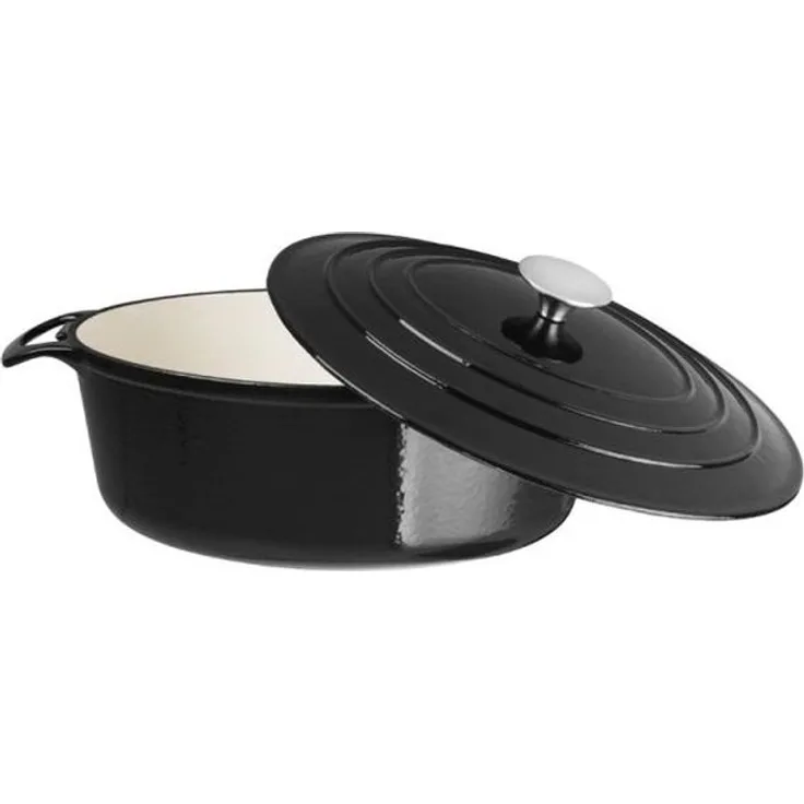 Vogue Ovaler Schmortopf Schwarz - 5 Liter