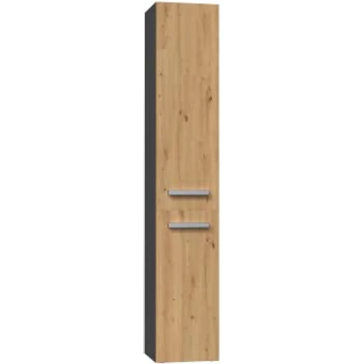 ibonto Hochschrank Badezimmerschrank mit langen Türen - Platzsparender Badschrank – Bild 2