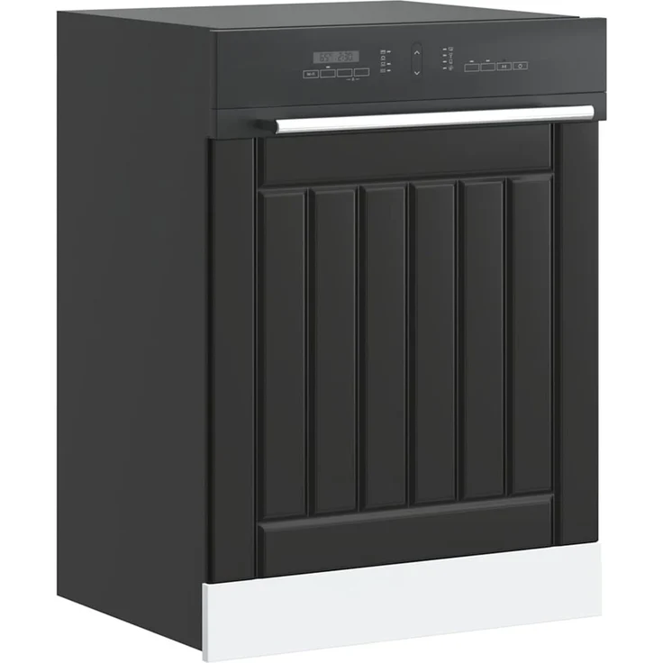vidaXL Geschirrspülerblende Lucca Schwarz Holzwerkstoff 853898 – Bild 1