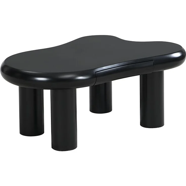 Couchtisch, MDF mit LED-Beleuchtung & Schublade, 98x65,5x40 cm, Schwarz – Bild 8