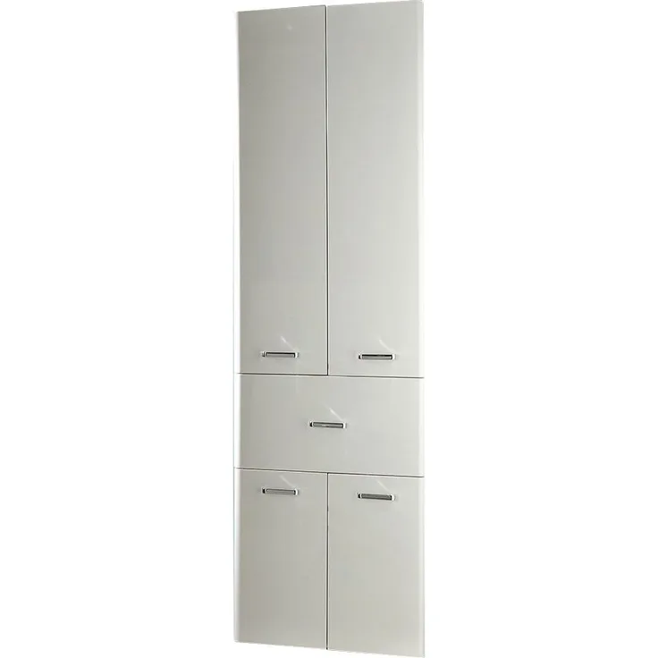 Hochschrank Porto / Piolo, Holzwerkstoff, Metall, Weiß, 53 x 186 x 33 cm