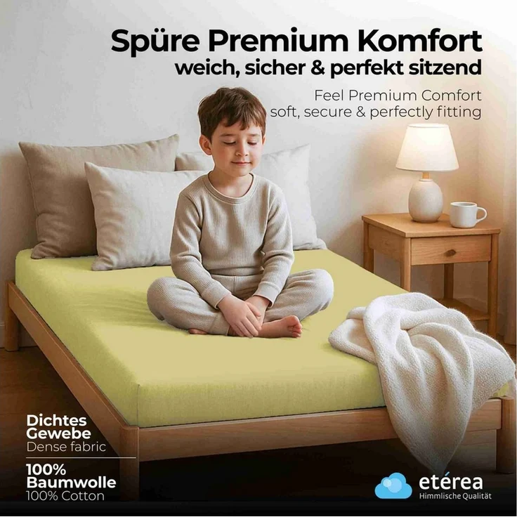etérea Himmlische Qualität Spannbettlaken etérea Comfort Jersey Spannbettlaken, Jersey, Gummizug: rundum, (1 Stück) – Bild 2
