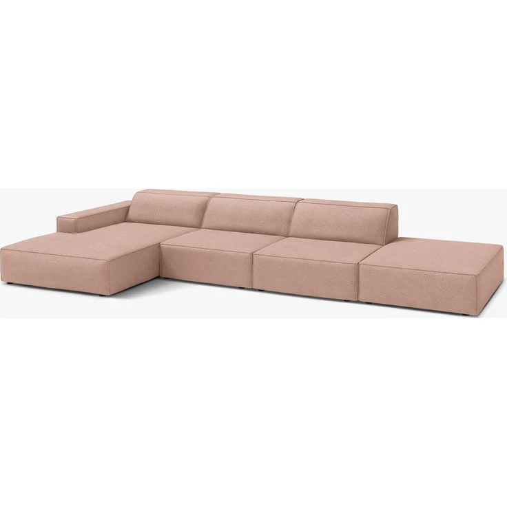 Micadoni Ecksofa Jodie 5-Sitzer Boucle Baloo Puderrosa Links – Bild 2