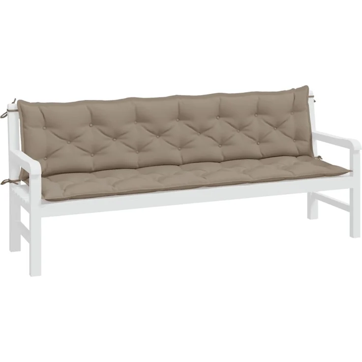 vidaXL Gartenbank-Auflagen 2 Stk. Taupe 200x50x7 cm Oxford-Gewebe 361743 – Bild 2