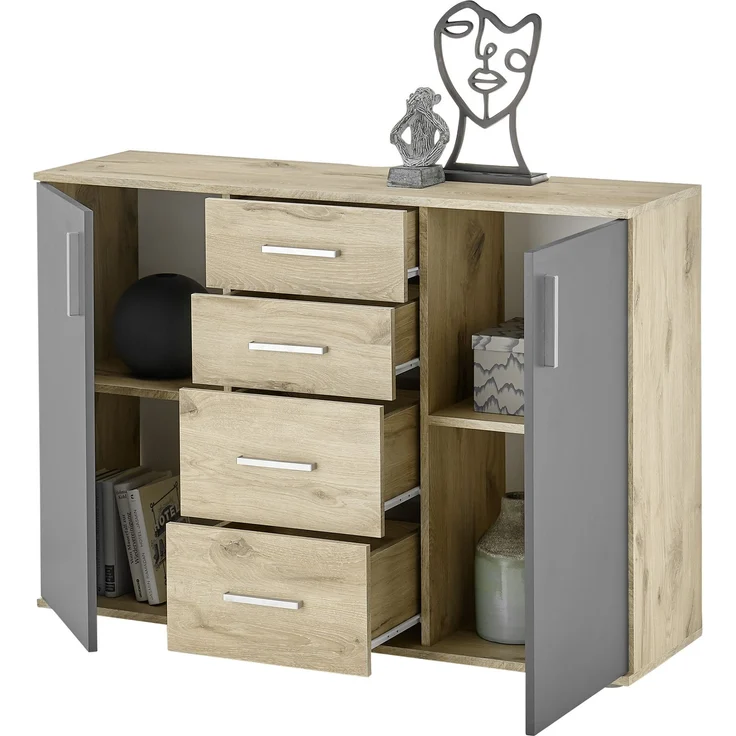 Kommode >BC 1040< in Grau matt - 120x84x35 (BxHxT) – Bild 3