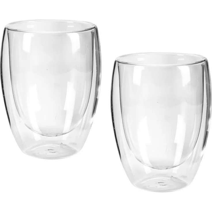 Doppelwandiges Gläser-Set 300 ml, aus hochwertigem Borosilikatglas - 2er Set
