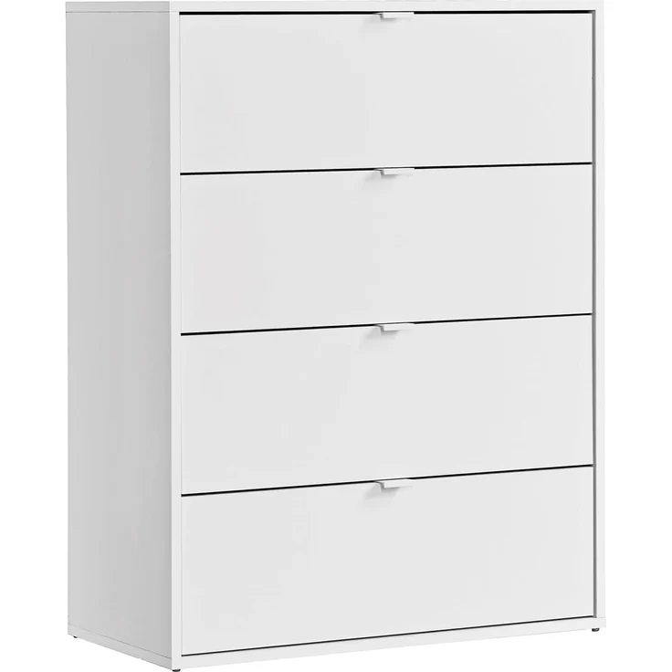 mokebo Sideboard Die Stilvolle (mit 4 Schubladen), Nachttisch, Highboard, Anrichte oder Kommode in Weiß – Bild 1