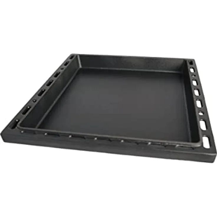 SANTOS Gusseisen-Einsatzpfanne für SANTOS S-Serie Gasgrills, emaillierte Plancha, 4 cm, Grillpfanne mit Antihaft-Effekt