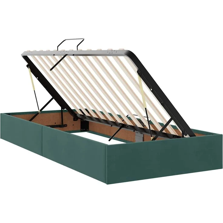 vidaXL LED-Speicherbett mit Matratze Dunkelgrün 90 x 190 cm Samt 3372756 – Bild 7