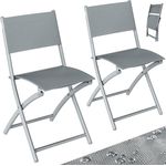 Casaria Gartenstuhl, Klappbar 130kg Belastbarkeit Metall Wetterfest 46x52x80 Garten Balkon