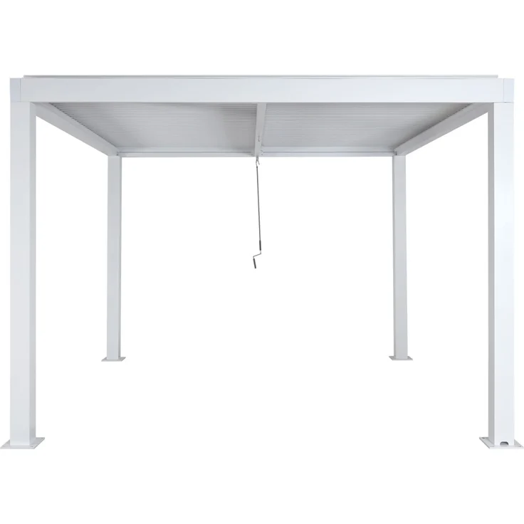 Mendler 'HWC-L46' Pergola, Regenrinne sturmfest, Aluminium weiß, 3x3 m – Bild 7