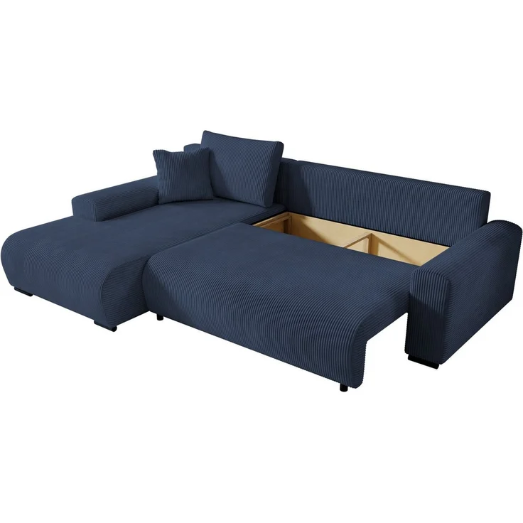 storez24 Ecksofa Soffe, mit Bettkasten und Schlaffunktion, Cordstoff, L-Form, bequem – Bild 4
