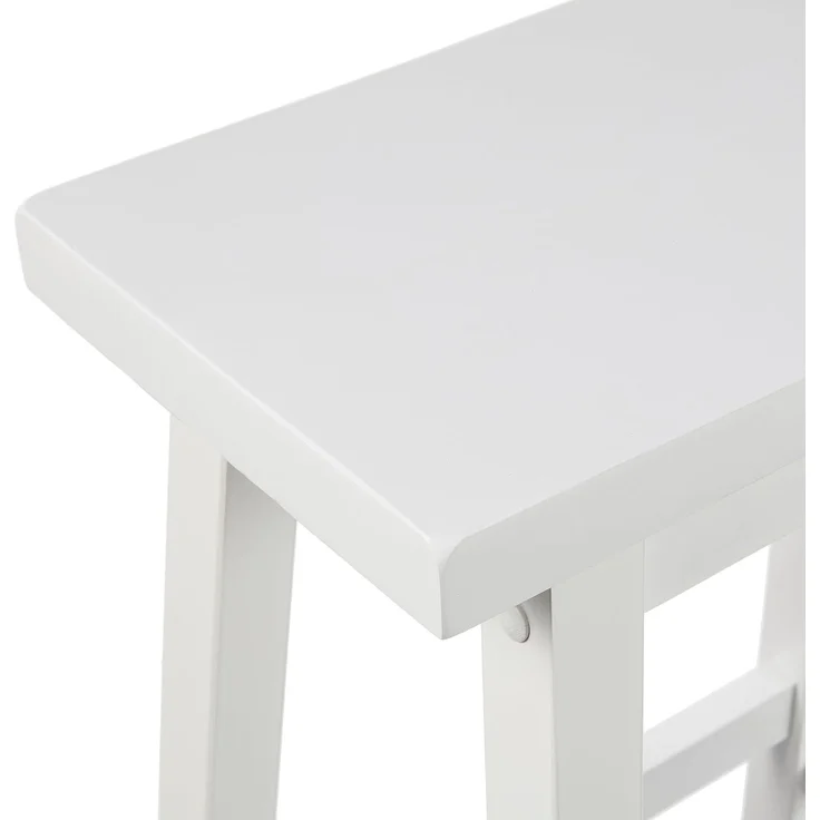 Amazon Basics Hocker für Küchentheke, Sitzfläche aus Massivholz, 61 cm hoch, Weiß, 2 Stück – Bild 5