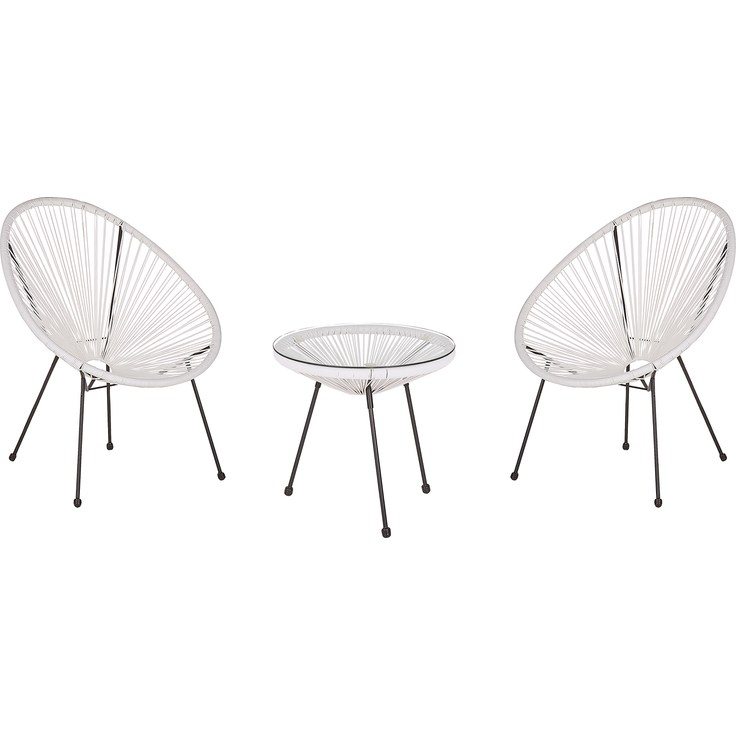 Bistro Set ACAPULCO II Weiß