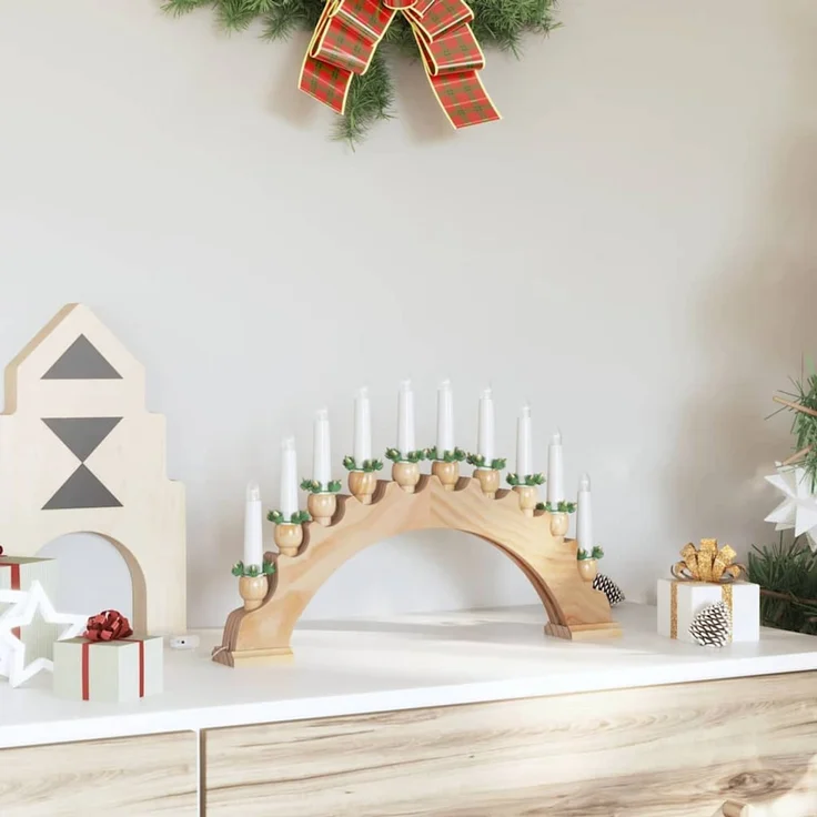 vidaXL Weihnachtskerzenbogen mit 10 LED Kerzen LEDs Warmes Weiß 42019707 – Bild 3