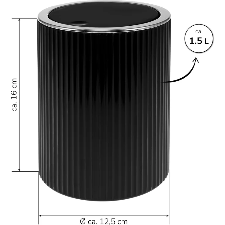 bremermann Kosmetikeimer Kosmetikeimer 2er Set GAVELLO mit Schwingdeckel // Mini 1,5 L und 5,5 – Bild 7